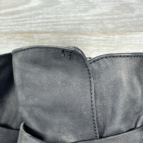 Steve Madden Womens Brewzzer Black Leather Buckle Moto Biker Boots Size 6.5 - Picture 6 of 9